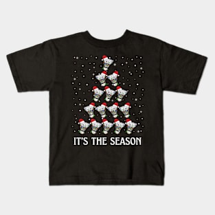 Badminton Christmas Tree It's The Season Funny Badminton Lover Kids T-Shirt